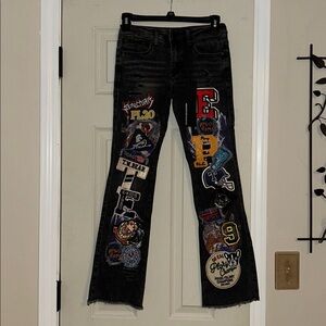 Boys Espen Black Stacked Flare jeans.  NWT. Rockstar Original.  Size 8